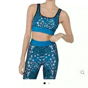 Ultra Cor Womens Blue Knit Fitness Running Sports Bra Athletic NWT sm